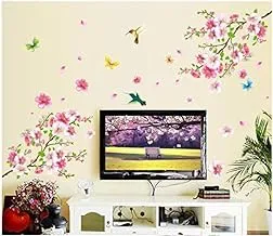 Living Room Glass TV Background Peach Pattern Wall Sticker