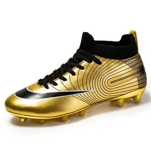 Fashion Youth Low Top Sneakers Firm Ground Football Shoes-Gold