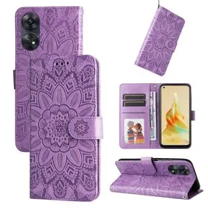 Phone Case Sunflower PU Case For OPPO Reno8 T 4G