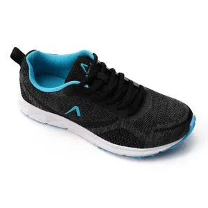 Activ Black, Grey And Sky Blue Textile Comfy Sneakers