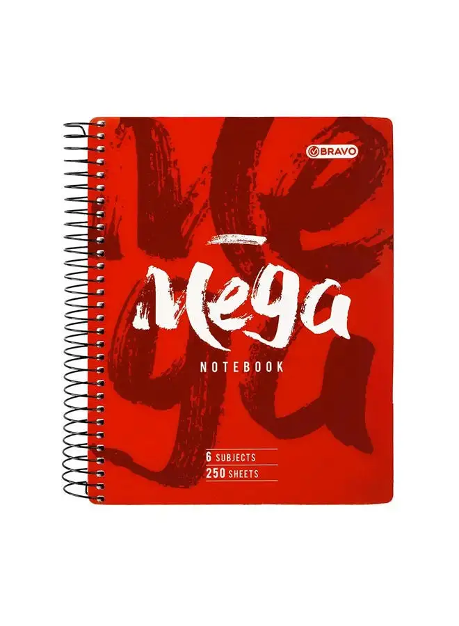 Bravo Bravo Mega 6 Subjects Notebook A4 - Red