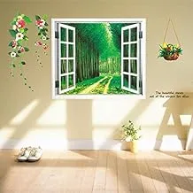 Fake Window Wall Stickers Forest Wallpaper Decorative Large Home Decoration Summer Style