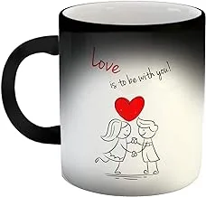 iKraft® Valentine's Day Gift, Love is to be with You Quotes Printed Magic Coffee Mug