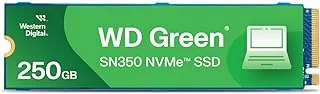 Western Digital 250GB WD Green SN350 SSD PCIe Gen3 x4, NVMe v1.3 M.2 2280, Read speed up to 2,400MB/s, Write speed up to 1,500MB/s - 3-Year Limited Warranty - WDS250G2G0C