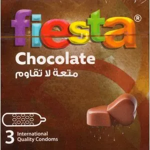 Fiesta Chocolate Condoms - Dotted & Flavored 3 Pcs