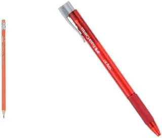 Plastic pencil no: yl-114_yl201332 triangle hb + Faber-castell 545121 trigger pen, red