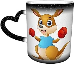 Travel Mug Insulated Kangaroo Heat Sensitive Color Changing Color Cup Changing Mug in The Sky Coffee Mugs Personalized Gifts (Color : Black)