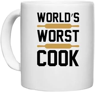 UDNAG White Ceramic Coffee/Tea Mug 'Cooking | Worlds Worst Cook' Perfect for Gifting [330ml]