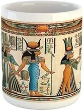 كوب للشاي والقهوة الأبيض من السيراميك مطبوع من Chhaap EGYPTIANS (عبوة-1)