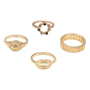 Bohemian Vintage Gold Geometric Joint Ring Set For Women