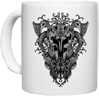 UDNAG White Ceramic Coffee/Tea Mug 'Viking | The Armor of Viking' Perfect for Gifting [330ml]