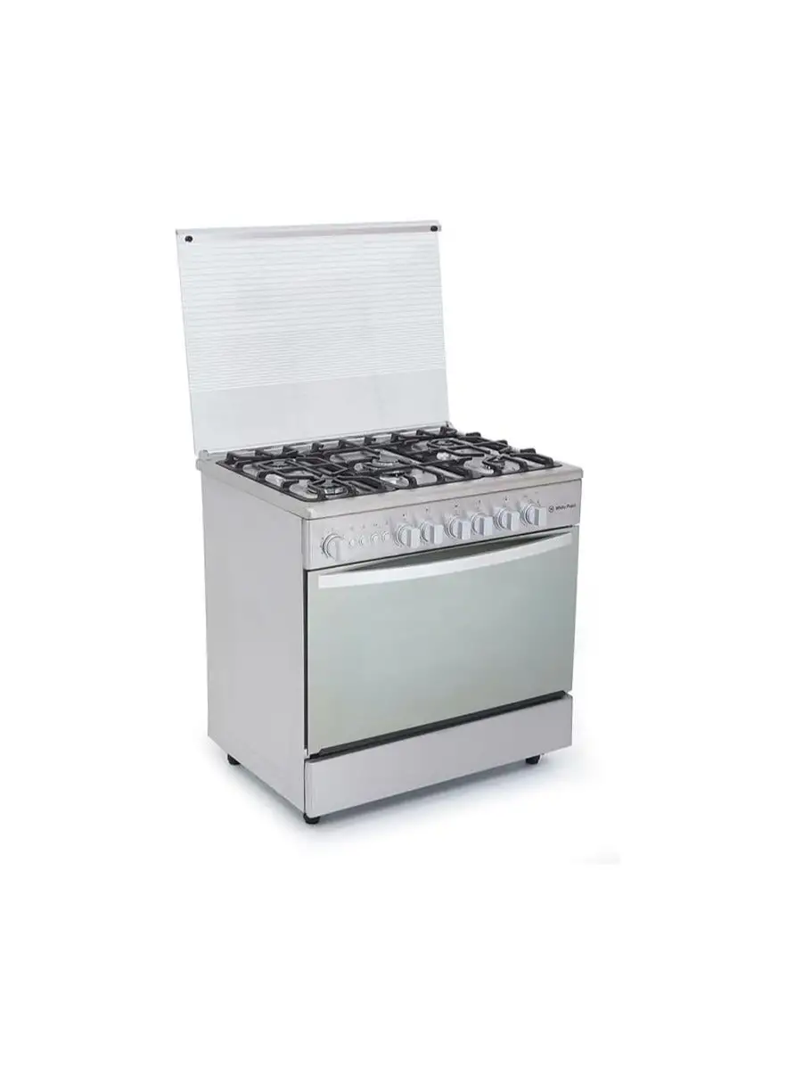 White Point Stainless Steel Gas Cooker With Grill & Fan - 80 * 60 - full saftey - 5 Burners, WPGC8060XFSAN