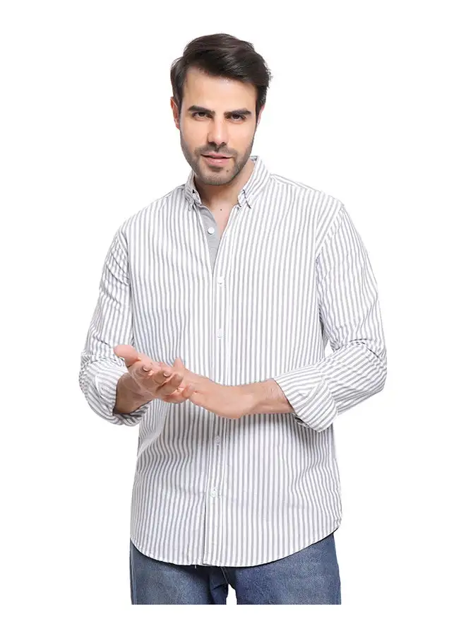 Coup Coup - Stripe Oxford Shirt with Long Sleeves