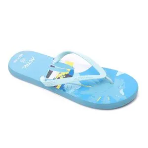 Activ Rubber Slip OnFlip Flop- Sky Blue , White & Yellow