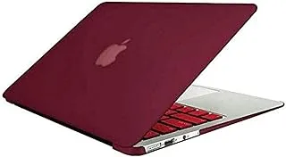 غطاء حماية من الجلد الناعم على شكل غابة لجهاز MacBook Air 13 بوصة، مجموعة 13.3 بوصة - (أحمر خمري)