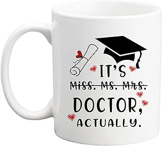 كوب هدية مضحك للطبيب، كوب It's Miss Ms Mrs Dr فعليًا، كوب دكتور، كوب تخرج الدكتوراه، كوب درجة الدكتوراه، كوب دكتور، كوب دكتوراه، كوب قهوة مبتكر لزملاء العمل والأصدقاء والطلاب - 11oz (dr)