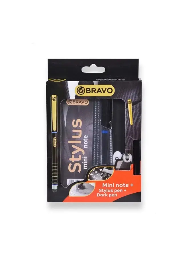 Bravo Bravo Mini Notebook with Stylus Pen & Dark Pen Set