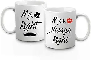 Mr Right Mrs Always Right Coffee Mugs Couple Coffee Mugs Mr and Mrs Wedding Gifts for Couple Wedding Gifts Coffee Mugs Engagement Wedding Anniversary Valentines Day Gifts for Couple 11 Ounce