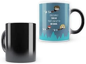 MCSID RAZZ Ceramic Harry Potter I Solemnly Swear Chibi Design Morphing Magic Heat Sensitive Mugs with Coaster - Multicolor