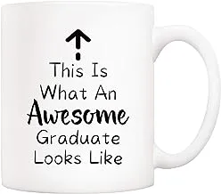 5Aup Funny Graduate Coffee Mug Christmas Gifts from Teacher Friend, This is What an Awesome Graduate Looks Like Cups 11 Oz, Birthday Present Idea for Graduate