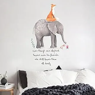 Fox Elephant Cartoon Wall Stickers - 0690155