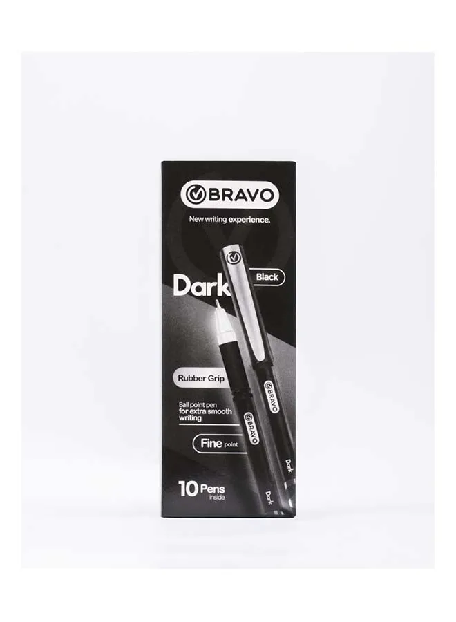 Bravo Bravo Dark Ballpoint Pen - Pack of 10 - Black