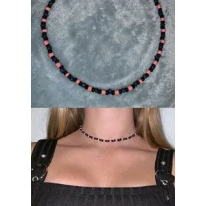 Fashion Choker Beads Necklace Two Tone