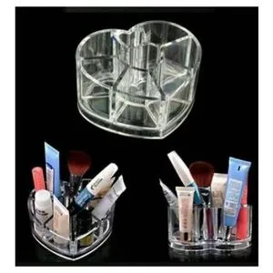 General Acrylic Plastic Heart Organizer For Makeup Tools 8 Compartments