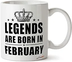 FirseBUY Legends are Born Mug - Legends Born Mug - February Mug - February Legend Mug - February Birthday - Born in February - Legends Ceramic Coffee Mug 11 Oz