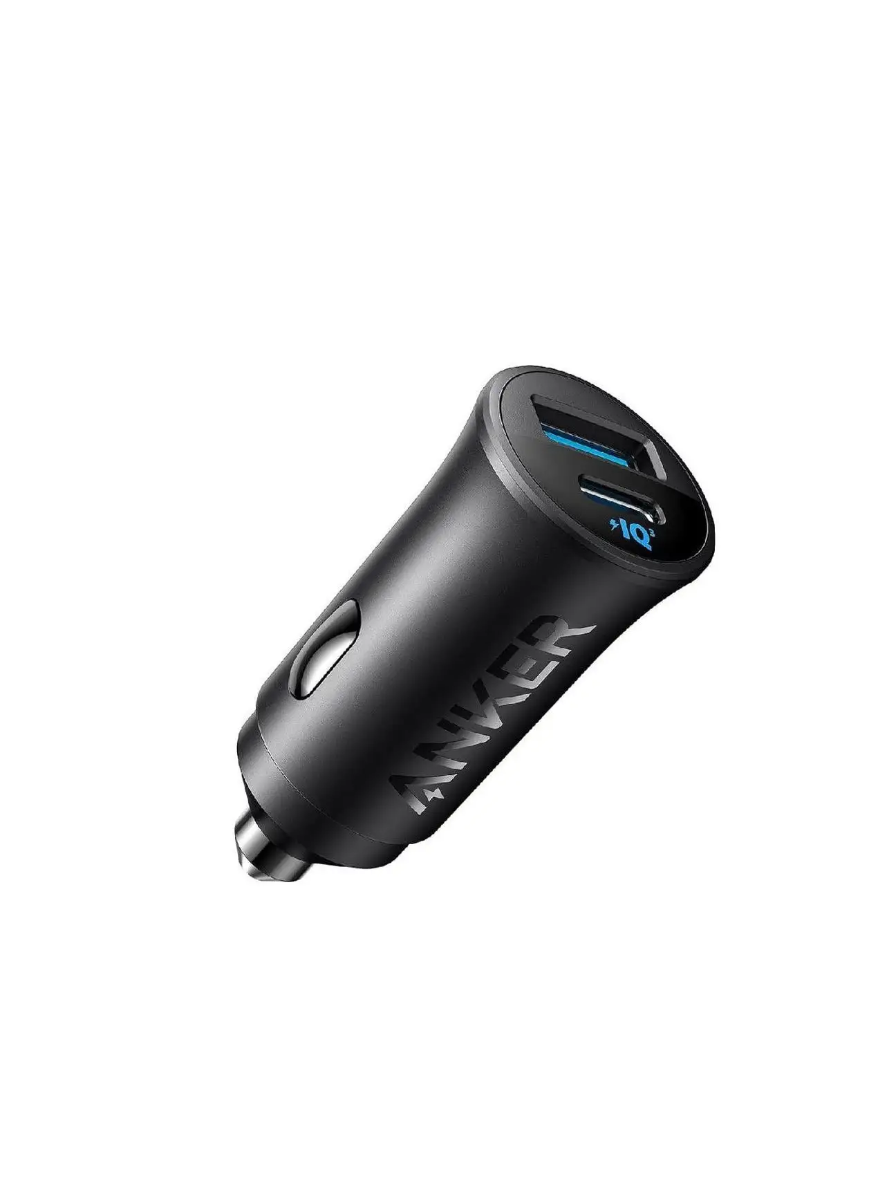 شاحن سيارة Anker USB-C، محول سيارة 30 وات بمنفذين من النوع C، شاحن سيارة iPhone مع PowerIQ 3.0، لسلسلة iPhone 15/14/13/12، سلسلة Samsung Galaxy S23/S22/S21، iPad Pro، AirPods، والمزيد من الأسود