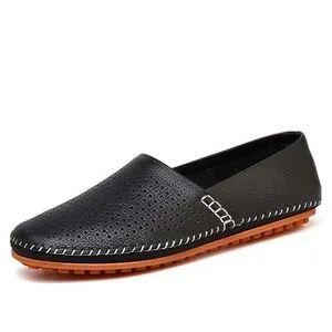 Fashion Mens Soft Leather Loafers Slip Ons Casual Shoes