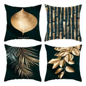 4Pcs Gold Geometric Pillow Case 45X45cm for Chair Sofa Decor