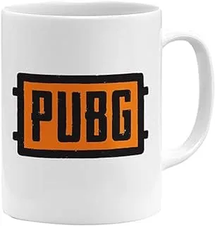 RYN PRINTED DESIGN PUBG Logo Printed Coffee Mug White/Black/Orange 11ounce