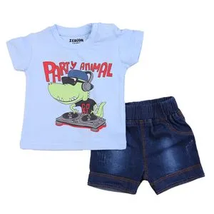 Zercon Summer Clothing Jeans Set For Newborn Babies 6118 0-12m