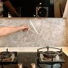 Kitchen Oil Proof Sticker Clear Wall Protector Transparent High Temperature Resistant Self-Adhesive Film Removable Paper for Cupboard Household 15.7In×118In