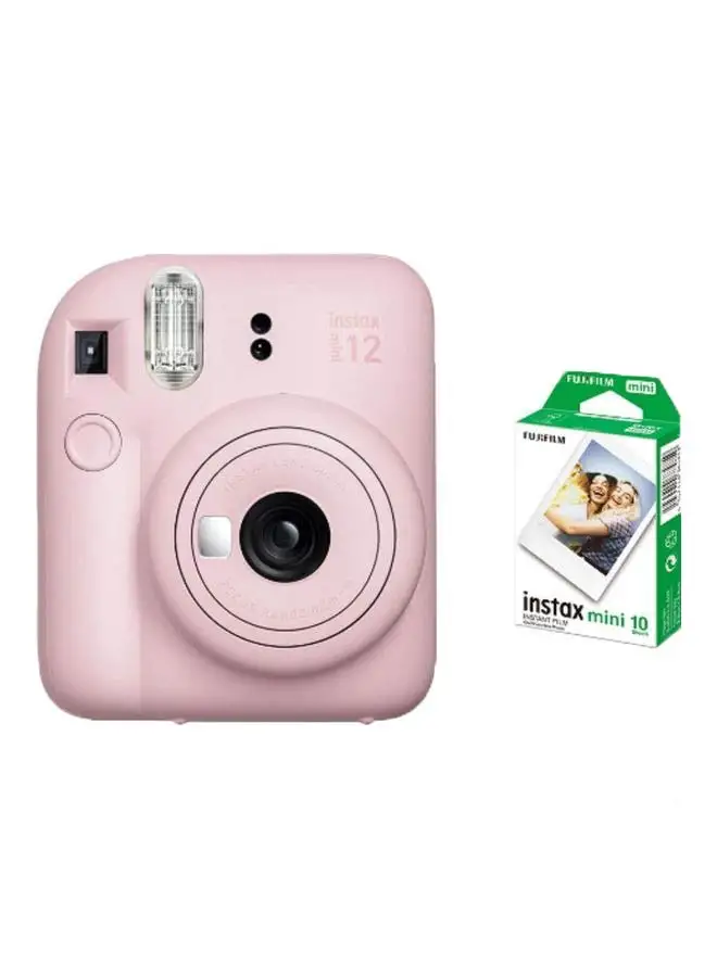 FUJIFILM Instax Mini 12 Instant Film Camera With Pack Of 10 Films Blossom Pink