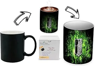 Risty Shop Attack on Titans (Style-121) Gourmet Coffee Magic Mug Superhero Jujutsu Manga Anime Lovers Capacity 350 ml, Dishwasher, Microwave Safe, Must Buy, Birthday Gift.