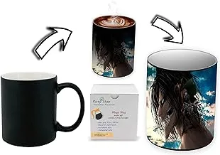 Risty Shop Attack on Titans (Style-107) Gourmet Coffee Magic Mug Superhero Jujutsu Manga Anime Lovers Capacity 350 ml, Dishwasher, Microwave Safe, Must Buy, Birthday Gift.