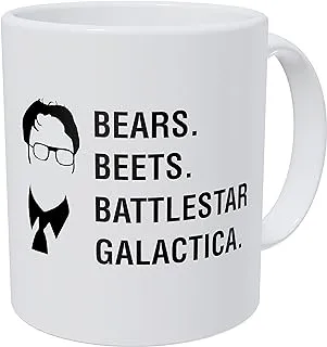 Wampumtuk Bears Beets Battlestar Galactica Jim, Dwight Schrute The Office 11 Ounces Funny Coffee Mug