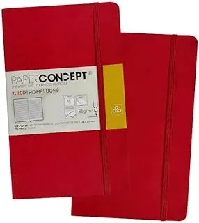 OPP PAPER CONCEPT 13 x 21 cm دفتر تنفيذي ذو غطاء لين - ألوان باستيل متنوعة - أحمر