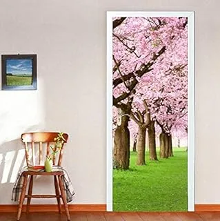 3D Landscape Waterproof Flower Door European Style Wall Sticker For Bedroom Living Room