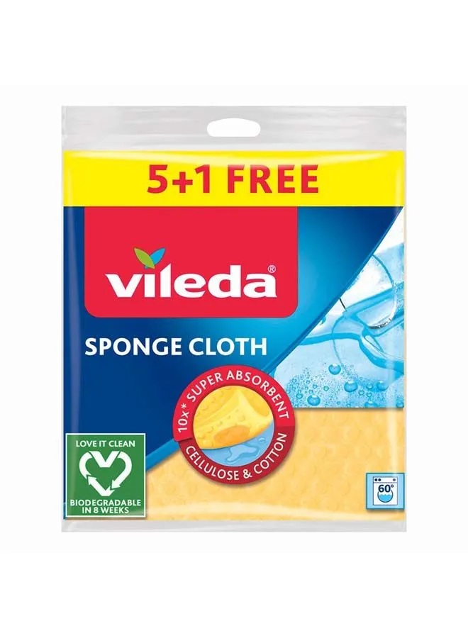 Vileda Vileda Sponge Cloth 5 + 1 Piece