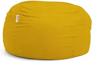 Ricrac Rulos Singular Bean Bag, Oversized, Yellow Indoors