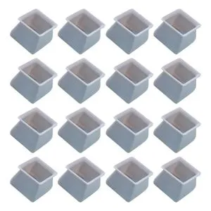 16Pcs Chair Leg Caps Silicone Floor Protector Sq