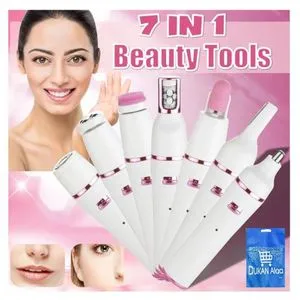 Kemei KM-2189 - 7 In 1 Beauty Tools Kit - White + Gift Bag Dukan Alaa