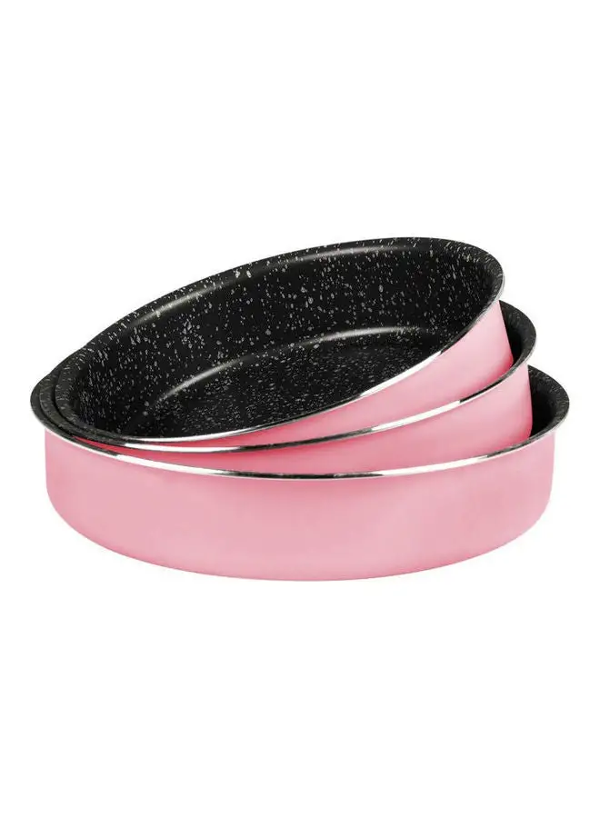 Grandi Cook Pop Round Oven Tray Set 24-26-30 Pink/Black