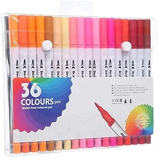 36Pcs Watercolor Pens Dual Brush Marker Pens,Dual Tip Coloring Pens Double Headed Drawing Markers,Dual Tip Markers Watercolor Pen for Drawing Journaling Note Writing Art Craft Supplies