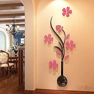 Acrylic 3D Vase plum wall stickers living room bedroom TV background decoration mm