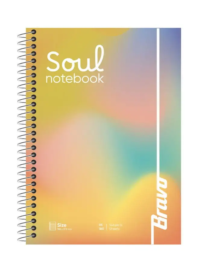 Bravo New Soul Notebook 5 Subjects - Double Hard Cover - Orange * Light blue