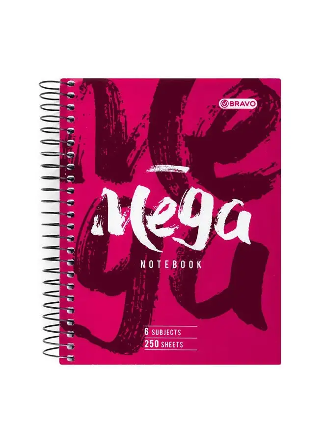 Bravo Bravo Mega 6 Subjects Notebook A4 - Pink